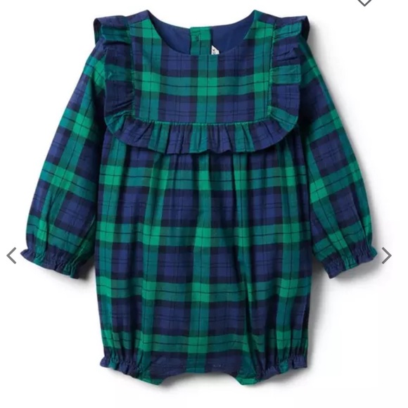 BABY PLAID RUFFLE ROMPER - Picture 9 of 11